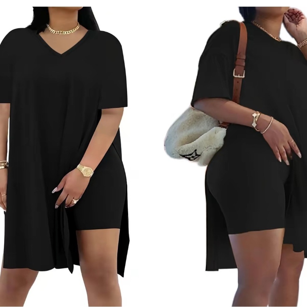 Black Oversized T-Shirt set